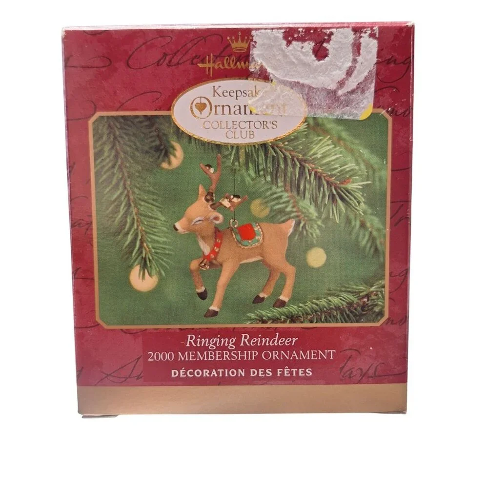 Hallmark Keepsake 2000 Ringing Reindeer Ornament Membership‎ Exclusive